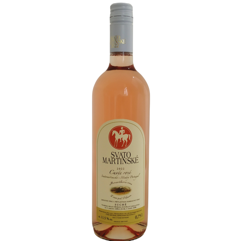Svatomartinské - Cuvée Svatovavřinecké - Modrý Portugal rosé 2023, suché , Moravčíkova vína